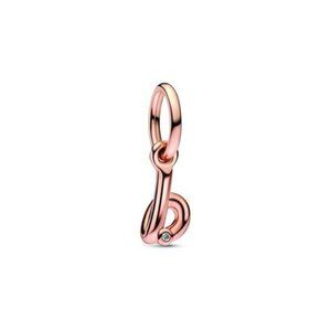Pandora Moments 14K Rose Gold Plated Cz B Script Charm